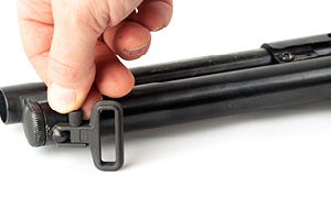 Sling Swivel Mount Attachment to Mossberg 500 stud step five, tighten to secure