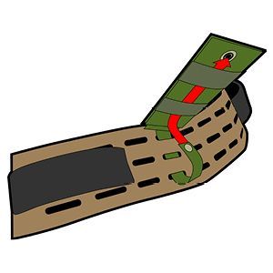 Route strap back through MOLLE loops