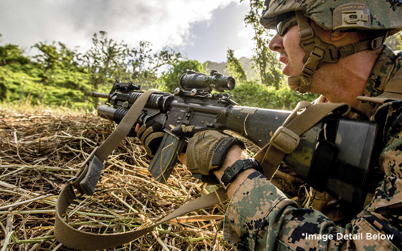 Patrol base operations secures position while using Standard Issue Vickers Sling